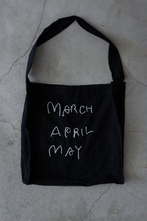 March April May Linen Shoulder Bag（ Black ）