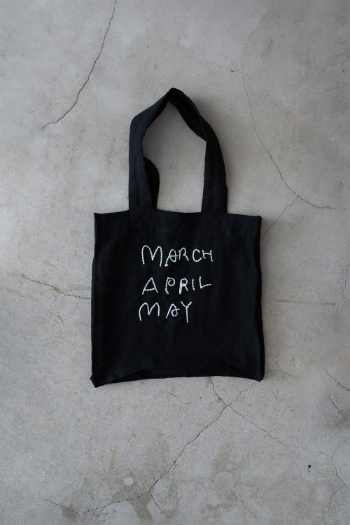 March April May Linen Toto Bag M（ Black ）