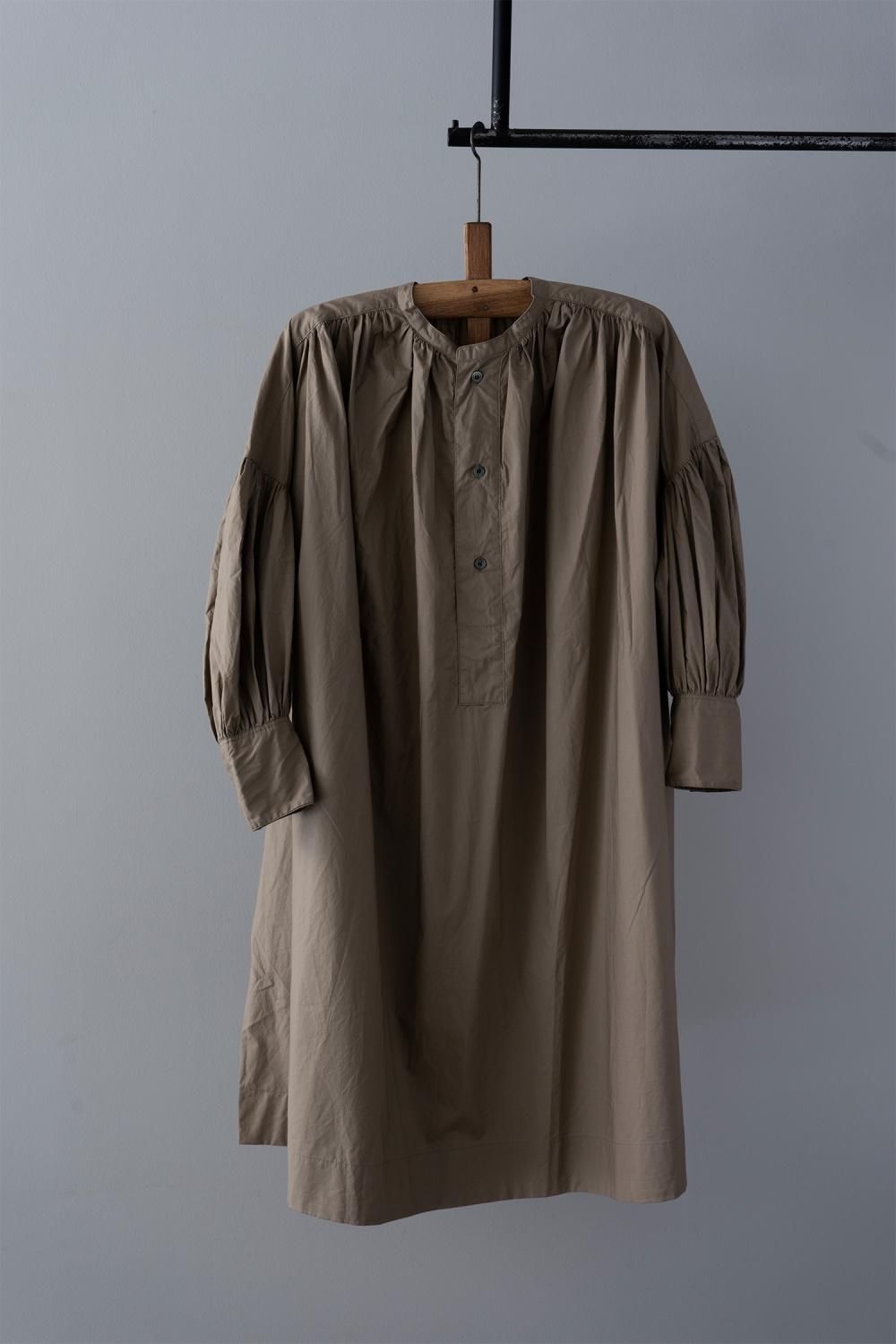 UNIVERSAL TISSU Natural Typewriter Band Collar Tunic mocha 