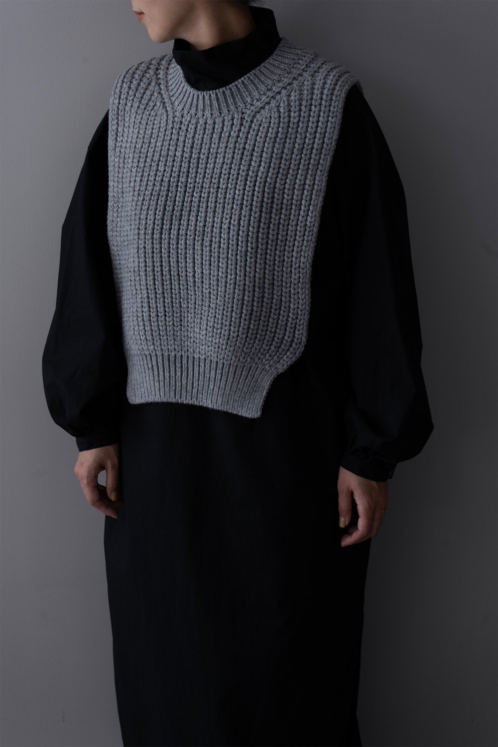 eLfinFolk Bulky knit vest ( Gray )