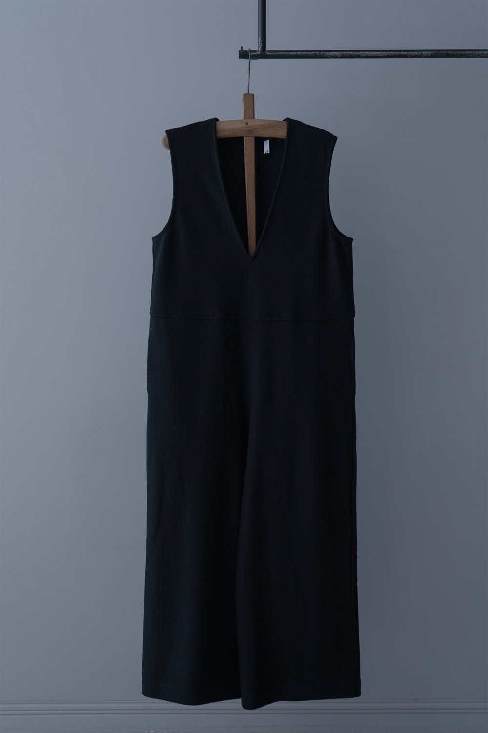 UNIVERSAL TISSU Wool Compression Jersey Overalls Black 