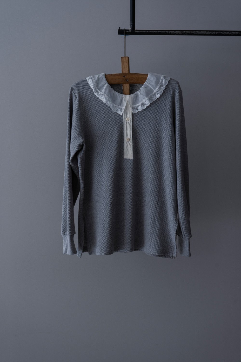 Heriter Flill Collar Thermal Pullover  Lace ( Gray )