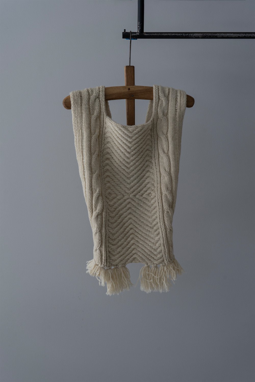 WONDER FULL LIFE × TAKt  Fringe Knit Vest（Ivory）