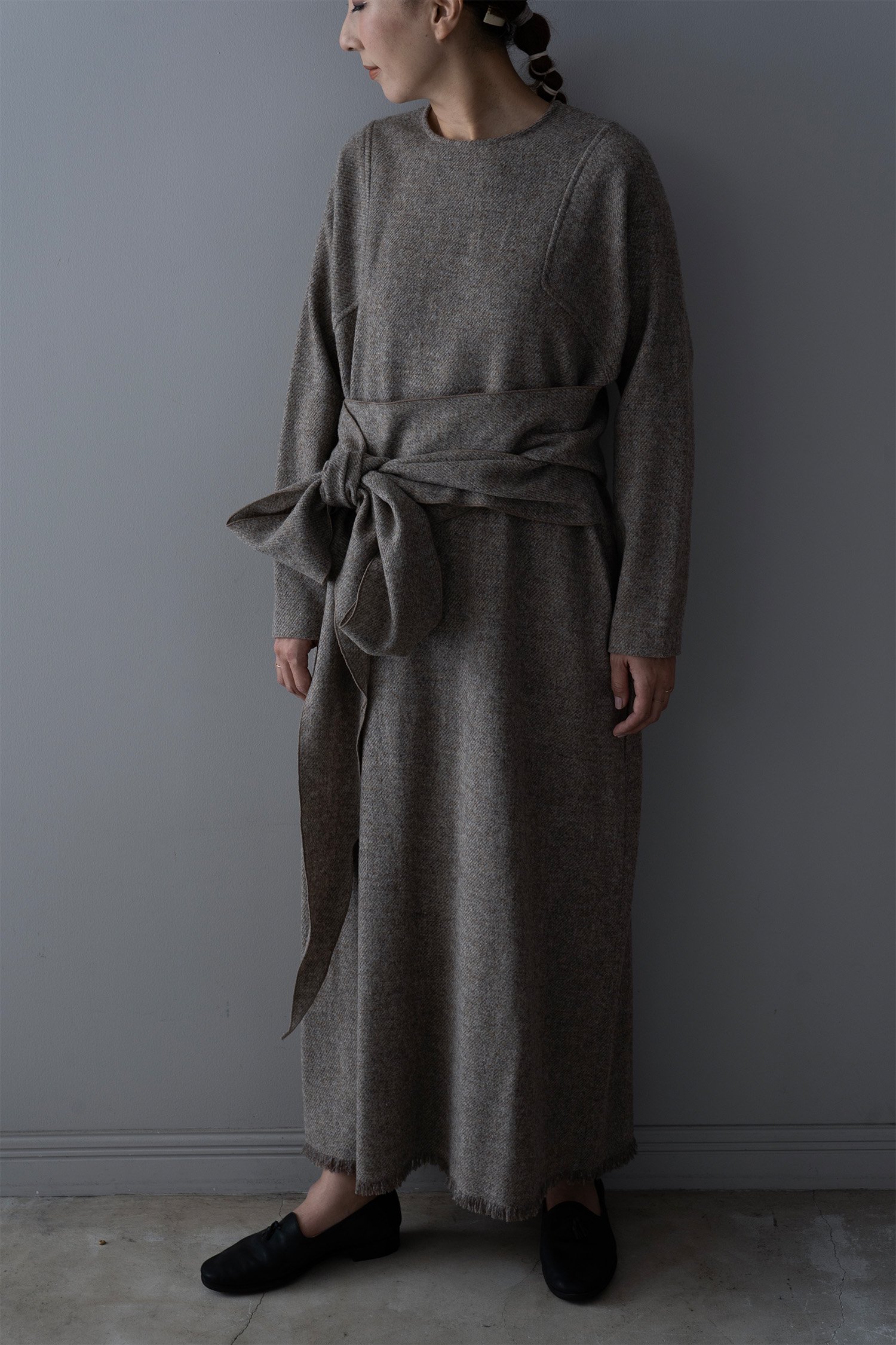 archi Wool Twill Dress ( Beige )