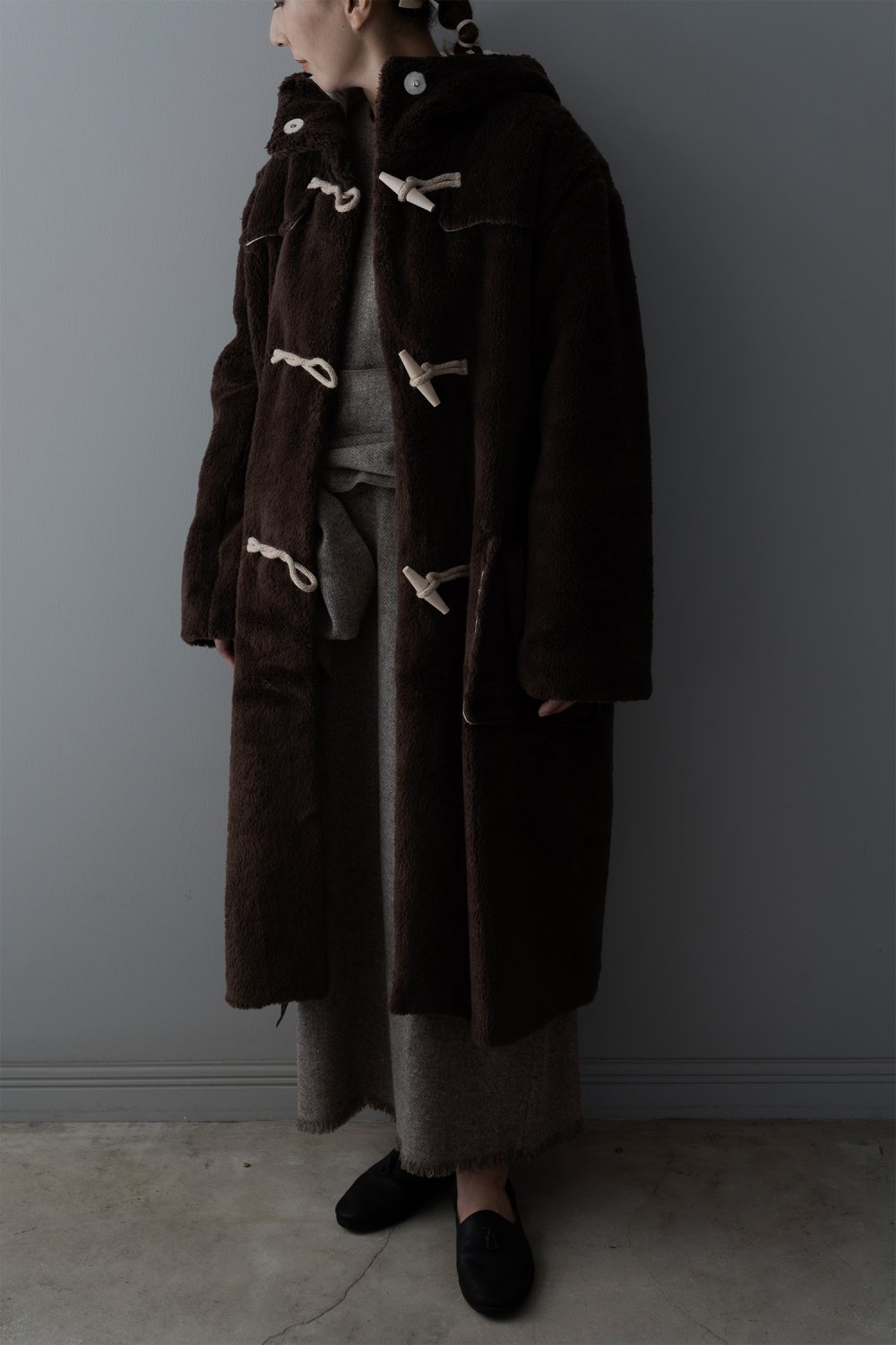 archi Fur Duffel Coat ( Brown )