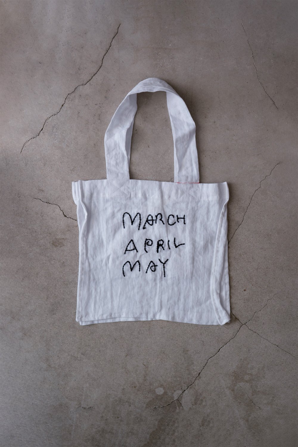 March April May Linen Toto Bag M（ White ）