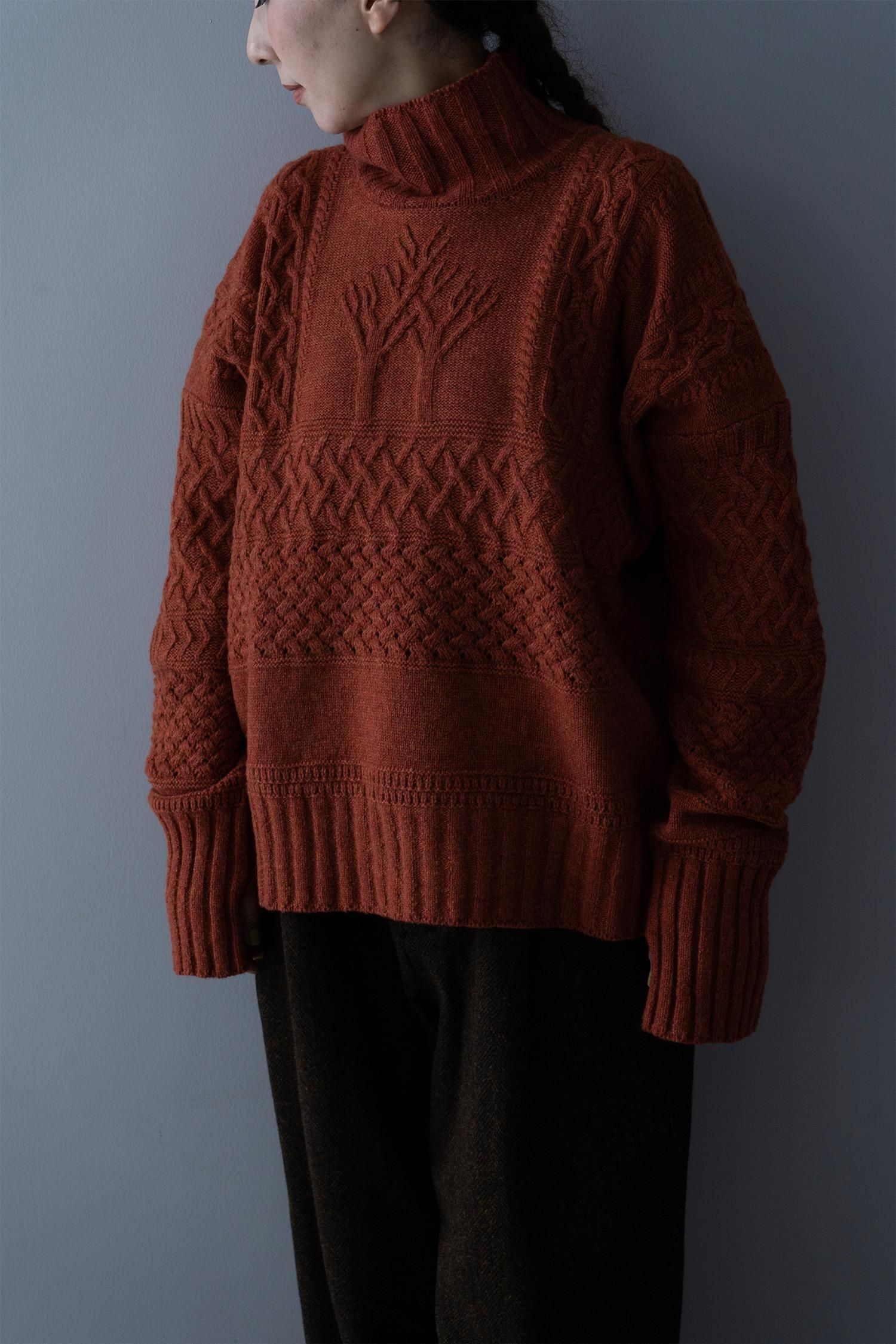 ASEEDONCLOUD Cable Sweater Red 