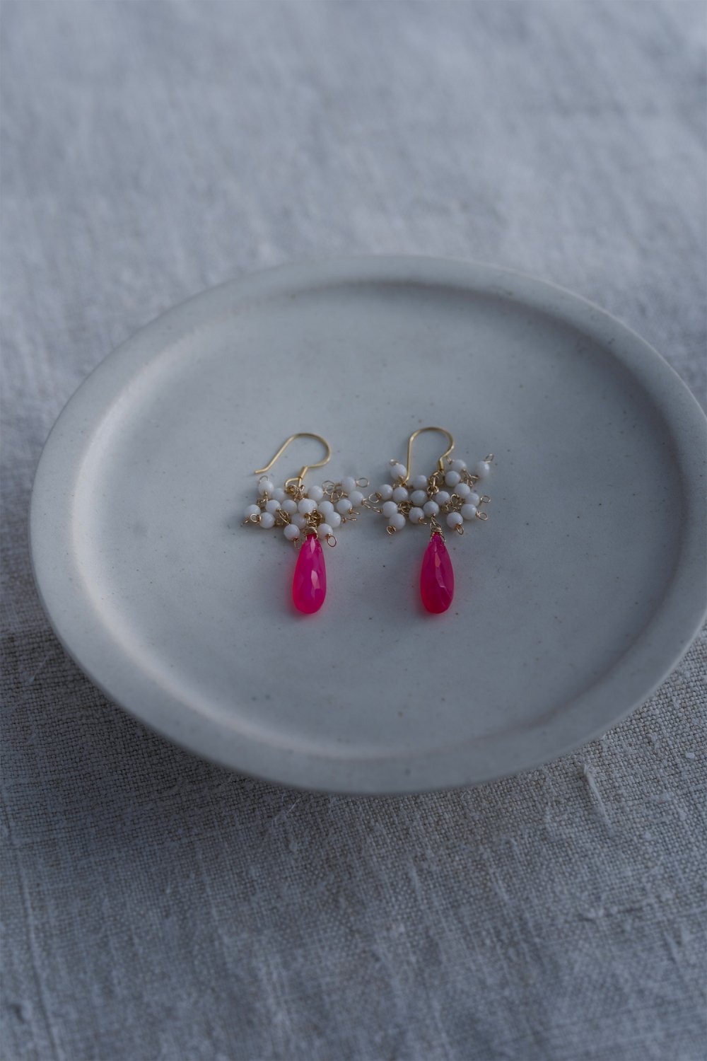 Ines Pierce ( Pink Chalcedony•White Coral )
