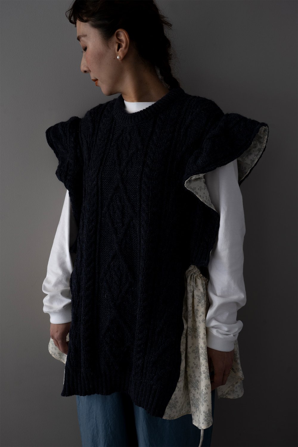 NotreParc Aran frill Knit( Charcoal ) 