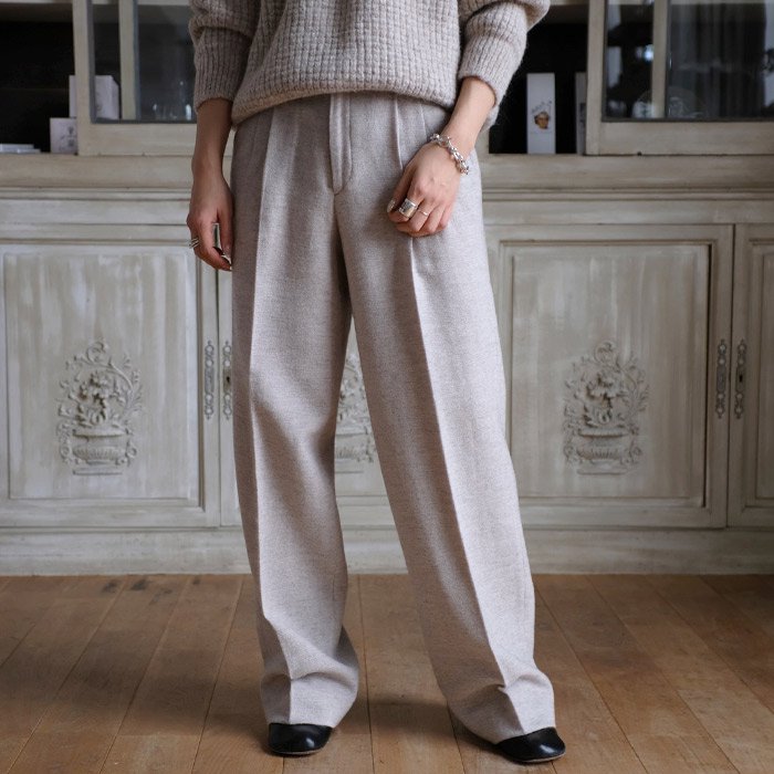 TRAVEL PANTS / LINEN STITCHED YAK - Licavou shopping