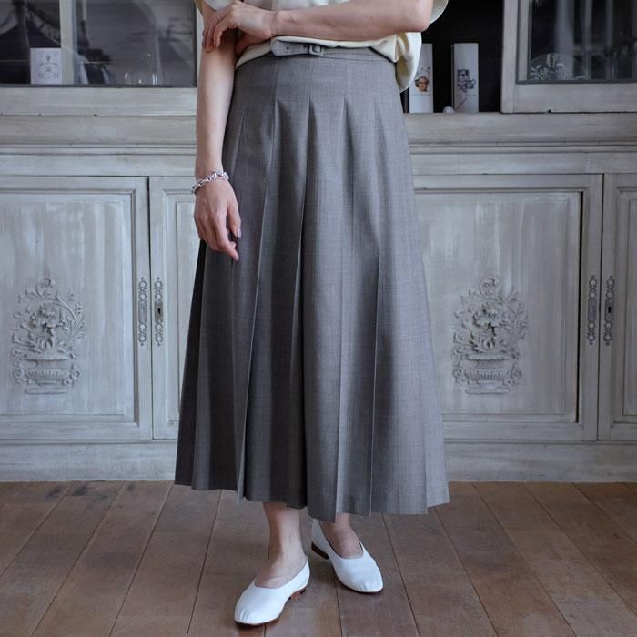 SUPER FINE TROPICAL WOOL PLEATED SKIRT - Licavou shopping