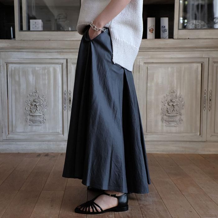 MICRO COTTON SATIN GATHERED SKIRT - Licavou shopping