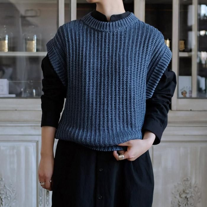 CristaSeya / linen ribbed 3yarns sweater