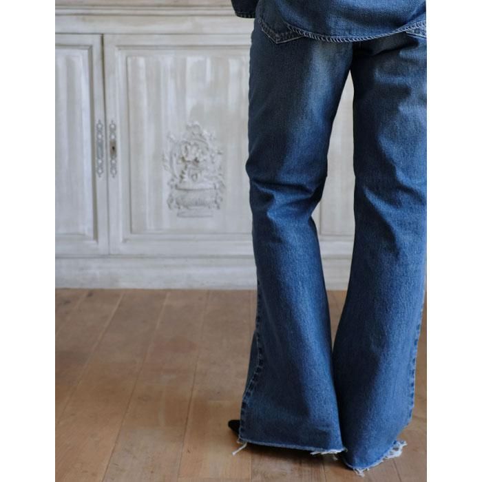 HEM CUT FLARE PT DENIM - Licavou shopping HEM CUT FLARE PT DENIM - Licavou shopping