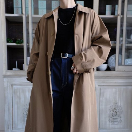 FINX POLYESTER WEATHER CHAMBRAY SOUTIEN COLLAR COAT