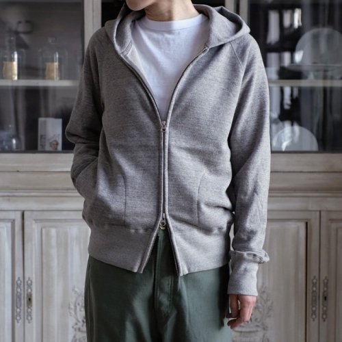 Cotton Sweat Jersey Hooded Zip-up