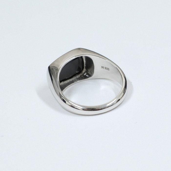 Random Faceted Gemstone Ring_staple(ブラックオニキス)｜cobaco