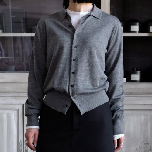 RAMIE WOOL POLO KNIT CARDIGAN