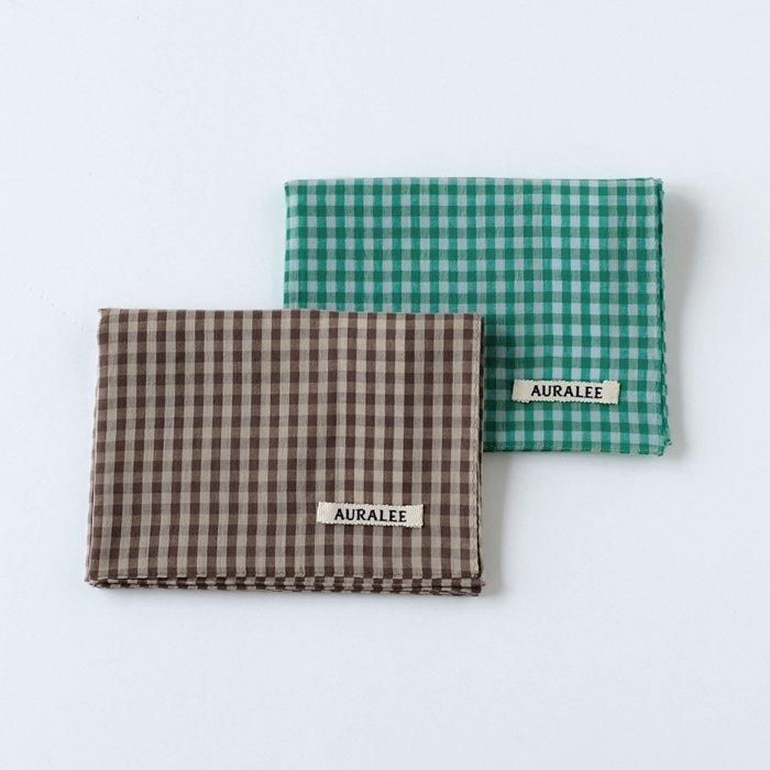AIRY LIGHT COTTON CHECK SCARF IN BROWN GINGHAM — Shop Boswell