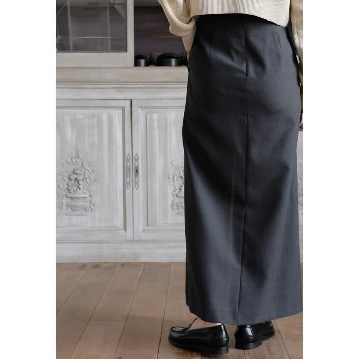 WOOL KID MOHAIR HOP SACK SLIT SKIRT - Licavou shopping