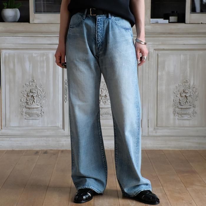 SELVEDGE FADED LIGHT DENIM PANTS - Licavou shopping SELVEDGE FADED LIGHT DENIM PANTS - Licavou shopping