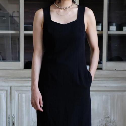 HARD TWIST COTTON LINEN GABARDINE DRESS