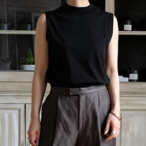 COTTON MOCKNECK SLEEVELESS