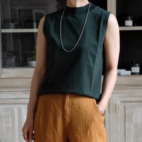 COTTON MOCKNECK SLEEVELESS