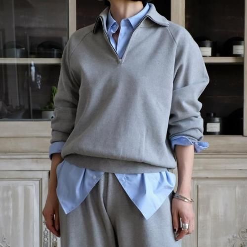 ORGANIC SMOOTH HALF ZIP SWEATER