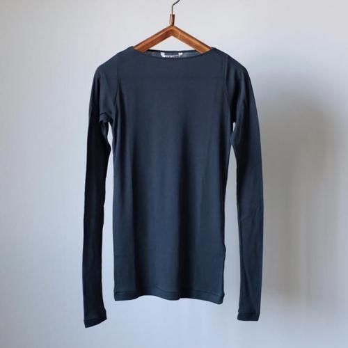 SUPER HIGH GAUGE SHEER RIB BOAT NECK L/S TEE
