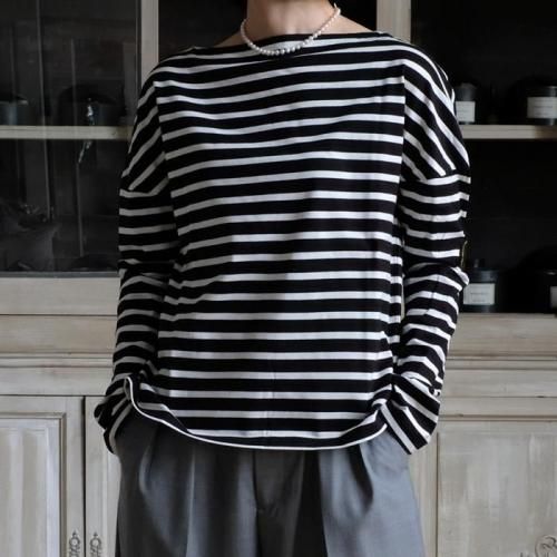 BOAT NECK BORDER L/S TEE