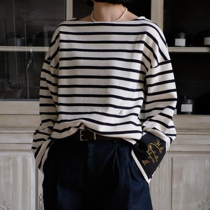 konboo様オーダー用 FLARE SLEEVE BOAT NECK PO BORDER - Licavou shopping