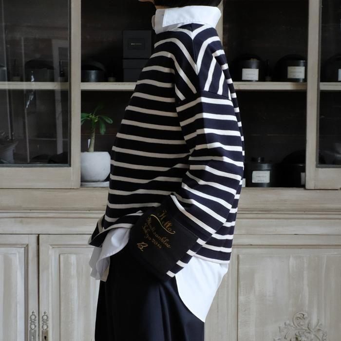 konboo様オーダー用 FLARE SLEEVE BOAT NECK PO BORDER - Licavou shopping
