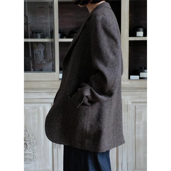 ジャケット・アウター ALPACA WOOL SILK TWEED OVER JACKET 25AW Alpaca Wool Silk Tweed Over Jacket – La Garçonne