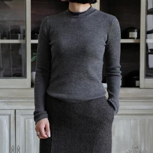 RAMIE WOOL RIB MOCKNECK SWEATER