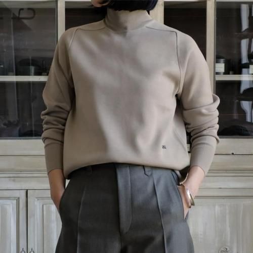 SUPER180'S WORSTED DOUBLE HIGHNECK KNIT