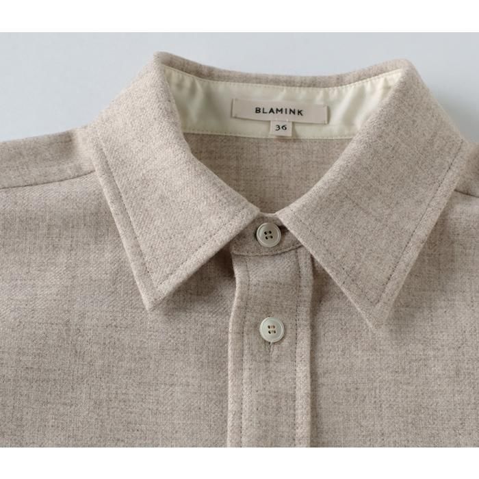 blamink ウールカシミヤレギュラーカラーシャツ　グレー　36 BLAMINK 】 ウールカシミヤレギュラーカラーシャツ color : GRAY