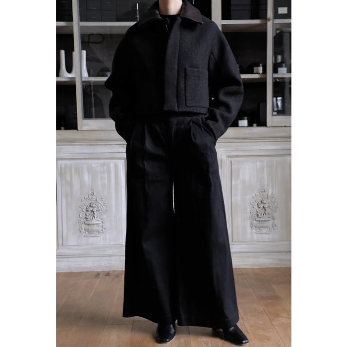 ジャケット・アウター SHETLAND WOOL DOUBLE CLOTH BLOUSON Shetland Wool Double Cloth Blouson(1(WOMEN) Dark Charcoal/ダーク