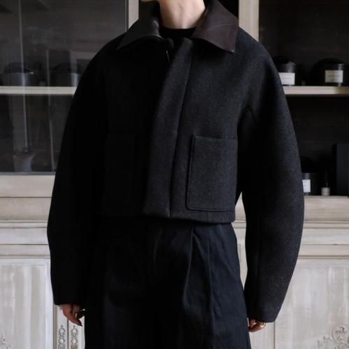 SHETLAND WOOL DOUBLE CLOTH BLOUSON