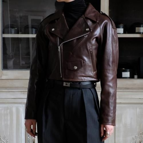 HEAVY LAMB CROPPED RIDERS JACKET