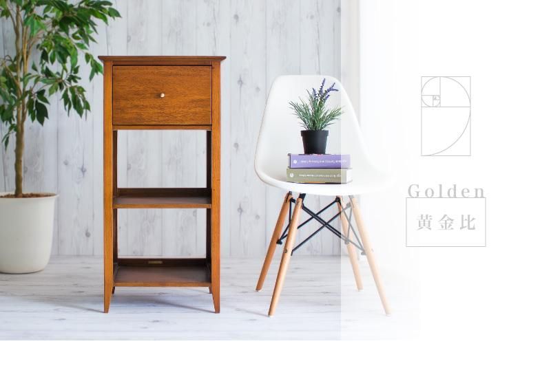 電話台 黄金比家具 マホガニー 天然木