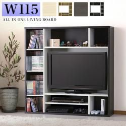 テレビ台 ハイタイプ 幅115cm ナチュラル 黒 収納 リビング 収納 ハイタイプ 棚 ブラック 約120cm幅 テレビ台 32v型 37v 37インチ対応