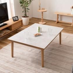 フラットヒーターコタツ ナチュラル こたつ フラットヒーターこたつ テーブル センターテーブル 北欧 おしゃれ 韓国インテリア 大理石調 木製 天然木