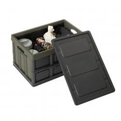 フォルダブル クレート 収納ボックス 収納ケース ボックス 折り畳み フォールディング フタ付き アウトドア キャンプ 押し入れ収納 インテリア 蓄光