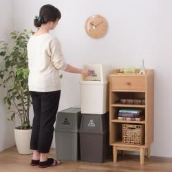 スタッキングペール30L スリム 日本製 ツヤ消し マット ゴミ箱 フラップ ゴミ 可動 前後左右 移動 キャスター 30L ダストボックス 屋外 屋内