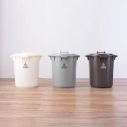 ペール45L 日本製 デザイン 取っ手 スライド ロック 雨風 強い 持ち運び ゴミ箱 45L ラウンドペール 丸型 フタ付き ロック機能付き ポリプロピレン