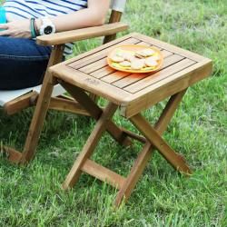 フォールディングテーブル ライトブラウン 天然木 テーブル サイドテーブル コンパクト 折りたたみ デニム 専用トートバッグ付き 持ち運び アウトドア