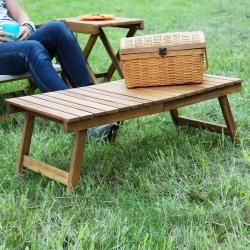 フォールディングテーブル ライトブラウン 天然木 テーブル サイドテーブル コンパクト 折りたたみ デニム 専用トートバッグ付き 持ち運び アウトドア