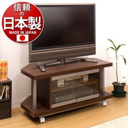 日本製 コーナーテレビ台幅90cm シンプル ダークブラウン Ｗ90 ＴＶ台