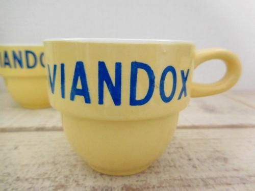 フランス ヴィンテージ VIANDOX スタッキング マグカップ ノベルティ フランス ヴィンテージ VIANDOX スタッキング マグカップ ノベルティ